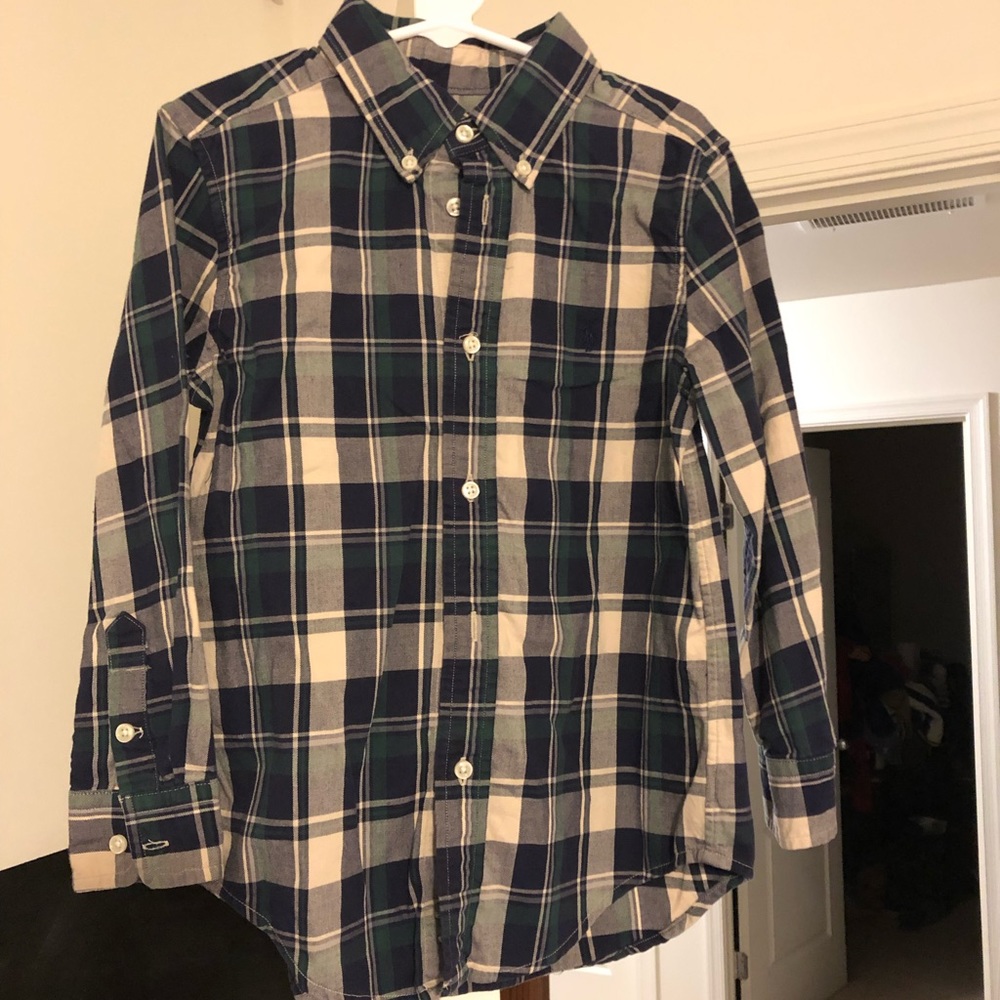 Polo by Ralph Lauren, Navy/Beige Button Down, Sz 5